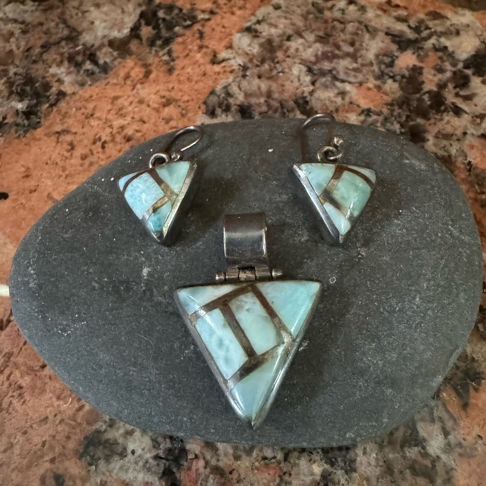 Sterling Silver Larimar Set